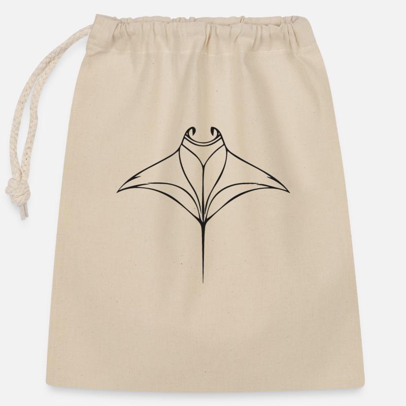 Manta rays in elegant flight - Closable cotton gift bag (25x30cm) - nature