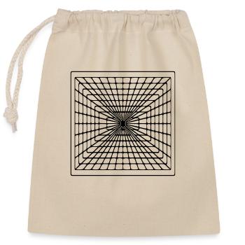 Geometrische Viereck Linien - Verschließbarer Geschenkbeutel aus Baumwolle (25x30cm) - Natur - Vorne