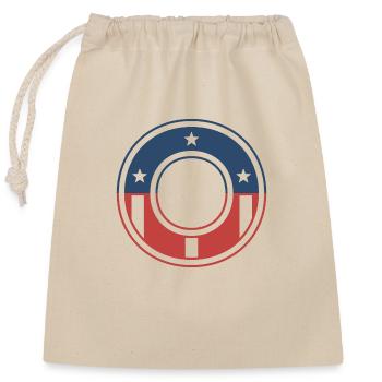 Letter O USA - Closable cotton gift bag (25x30cm) - nature - Front