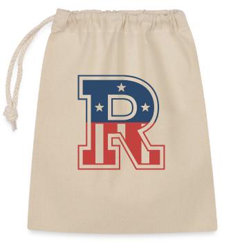 Lettre R ÉTATS-UNIS - Sac cadeau en coton avec cordon (25 x 30 cm) - nature - Devant