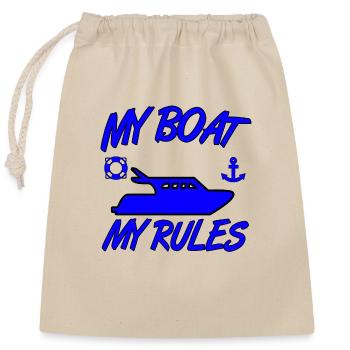 Boat - Closable cotton gift bag (25x30cm) - nature - Front