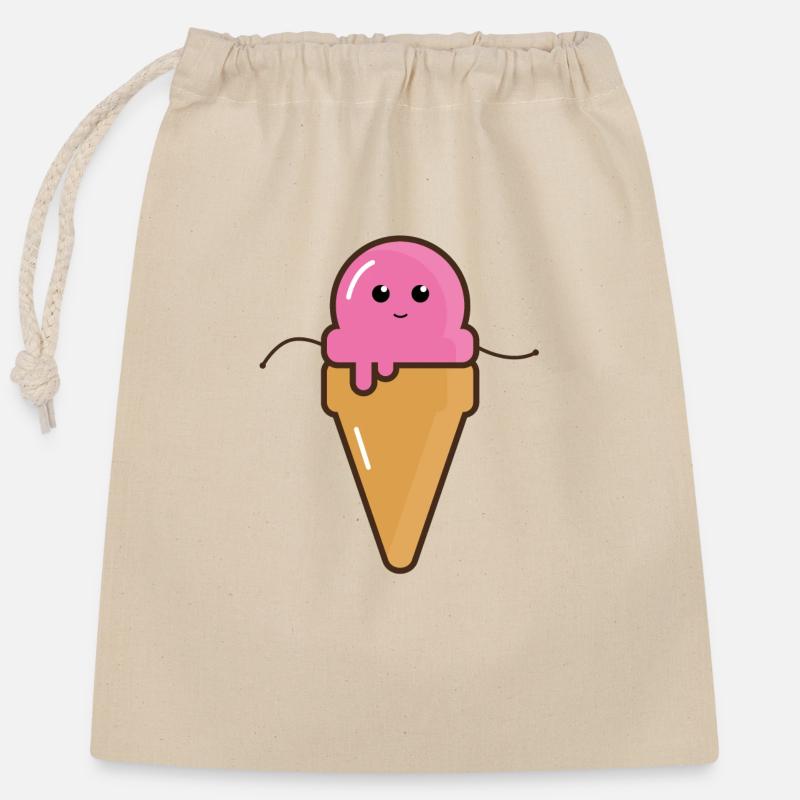 Ice - Closable cotton gift bag (25x30cm) - nature
