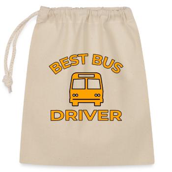 Bus - Verschließbarer Geschenkbeutel aus Baumwolle (25x30cm) - Natur - Vorne