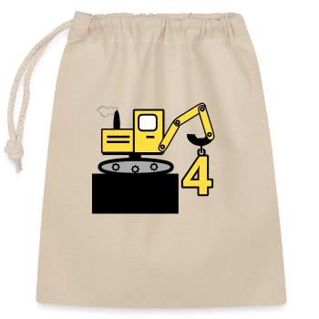 Excavator - Closable cotton gift bag (25x30cm) - nature - Front