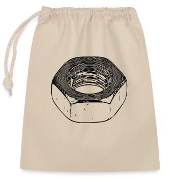 Écrou à vis avec surface vintage - Sac cadeau en coton avec cordon (25 x 30 cm) - nature - Devant