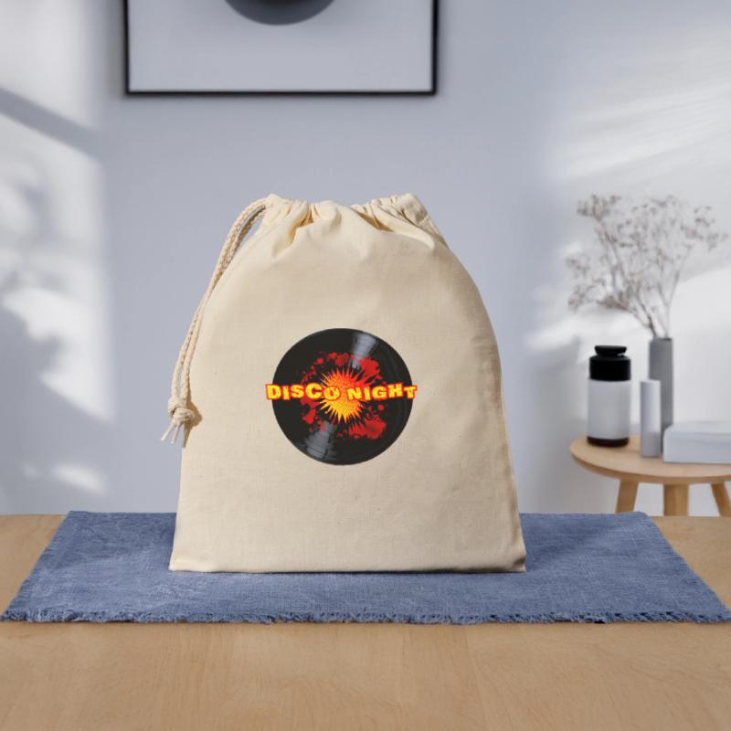 Disco Night Exploding Long Playing Record Closable cotton gift bag (25x30cm)