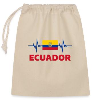 Équateur de football 2022 Équateur Heartbeat Équateur Fl - Sac cadeau en coton avec cordon (25 x 30 cm) - nature - Devant