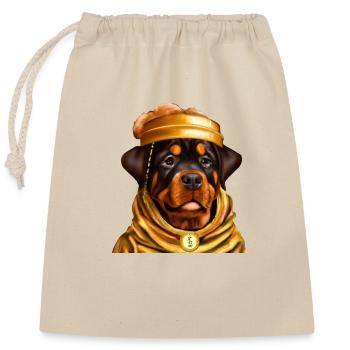 Rottweiler Golden Bathrobe Bitcoin Gold Beanie - Sac cadeau en coton avec cordon (25 x 30 cm) - nature - Devant