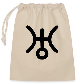 Astrologisches Symbol Uranus - Verschließbarer Geschenkbeutel aus Baumwolle (25x30cm) - Natur - Vorne