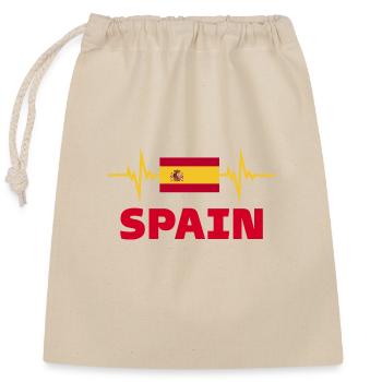 Spain Football 2022 Heartbeat Spain - Closable cotton gift bag (25x30cm) - nature - Front