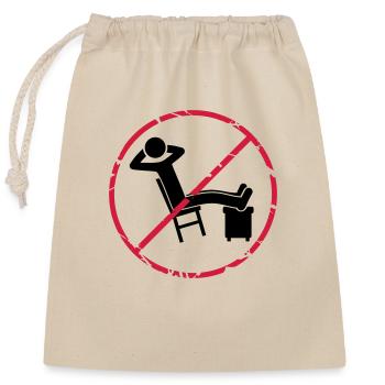 No relaxing zone sign - Closable cotton gift bag (25x30cm) - nature - Front