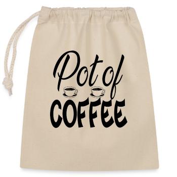 Pot de café - Sac cadeau en coton avec cordon (25 x 30 cm) - nature - Devant