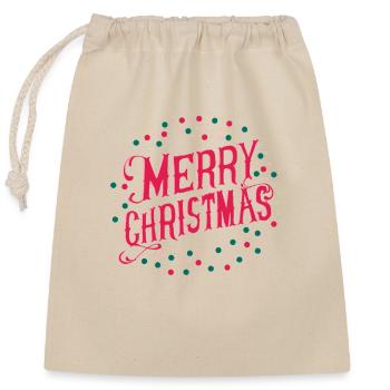 MERRY CHRISTMAS - Sac cadeau en coton avec cordon (25 x 30 cm) - nature - Devant