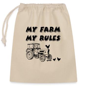 Farm - Closable cotton gift bag (25x30cm) - nature - Front