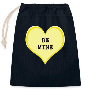 Be mine - Closable cotton gift bag (25x30cm) - navy - Front