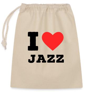 Ich liebe Jazz - Verschließbarer Geschenkbeutel aus Baumwolle (25x30cm) - Natur - Vorne