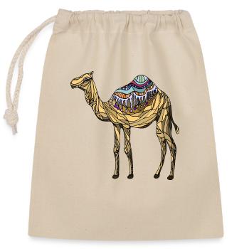 Chameau - Sac cadeau en coton avec cordon (25 x 30 cm) - nature - Devant
