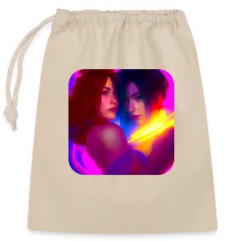 In Love - Closable cotton gift bag (25x30cm) - nature - Front