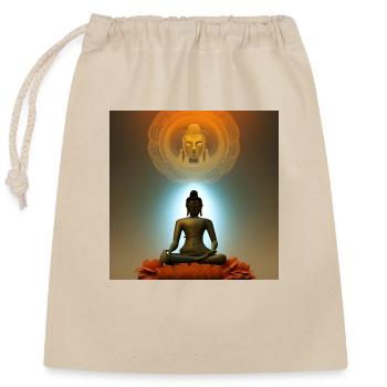 Statue de Bouddha - Sac cadeau en coton avec cordon (25 x 30 cm) - nature - Devant