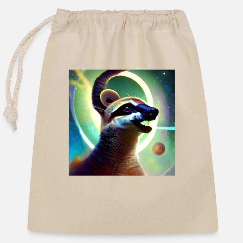 Coati - Sac cadeau en coton avec cordon (25 x 30 cm) - nature