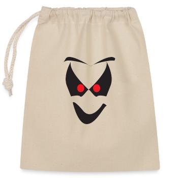 White Halloween Ghost Face - Closable cotton gift bag (25x30cm) - nature - Front