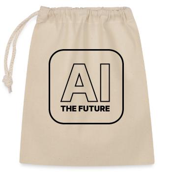 Artificial intelligence - Closable cotton gift bag (25x30cm) - nature - Front