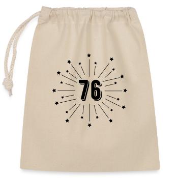 76th Starred Anniversary - Gift 76 years - Closable cotton gift bag (25x30cm) - nature - Front