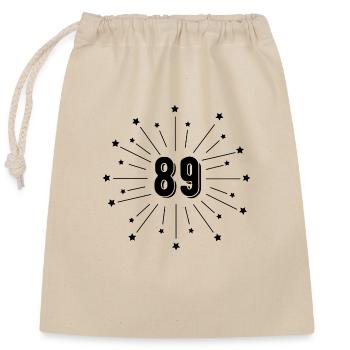 89th Starry Birthday - Gift 89 Years - Closable cotton gift bag (25x30cm) - nature - Front