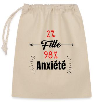 fille anxieuse - Sac cadeau en coton avec cordon (25 x 30 cm) - nature - Devant