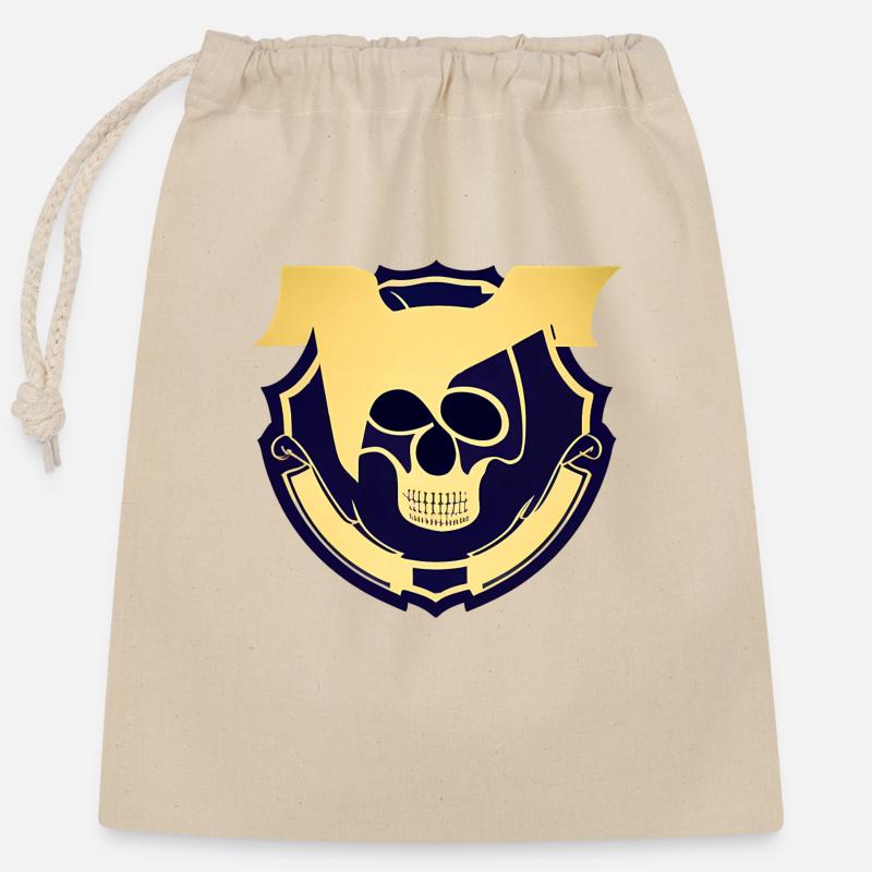 Canine skull - Closable cotton gift bag (25x30cm) - nature