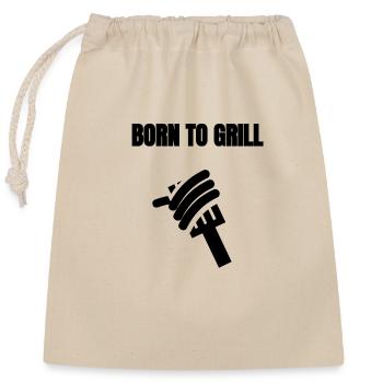 Born to grill - Closable cotton gift bag (25x30cm) - nature - Front