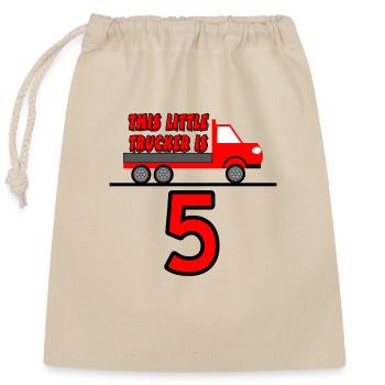 Truck - Closable cotton gift bag (25x30cm) - nature - Front