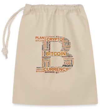 Bitcoin - Closable cotton gift bag (25x30cm) - nature - Front