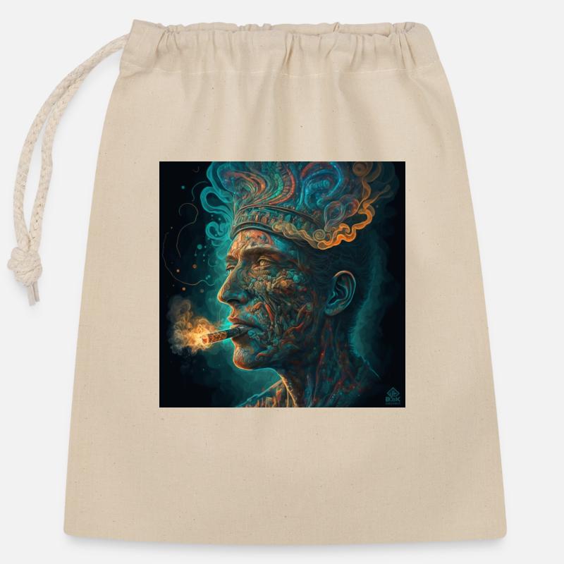 Fumeur - Sac cadeau en coton avec cordon (25 x 30 cm) - nature