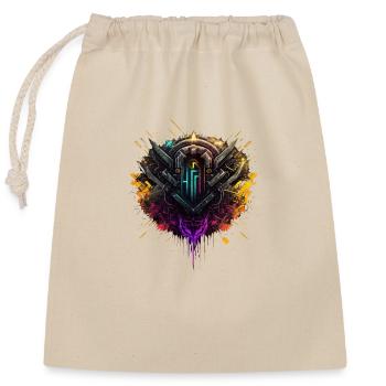 Logo technique coloré - Sac cadeau en coton avec cordon (25 x 30 cm) - nature - Devant