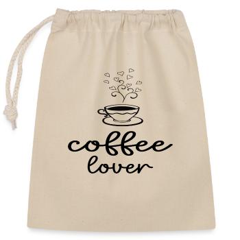 Coffee Lover - Closable cotton gift bag (25x30cm) - nature - Front
