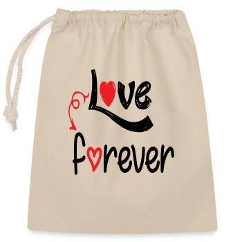 L’amour pour toujours - Sac cadeau en coton avec cordon (25 x 30 cm) - nature - Devant