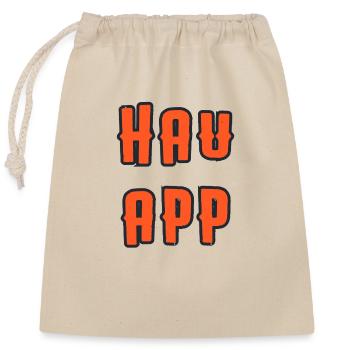 Hau App - Verschließbarer Geschenkbeutel aus Baumwolle (25x30cm) - Natur - Vorne