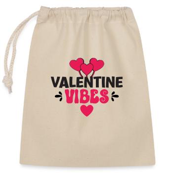 Valentine Vibes - Closable cotton gift bag (25x30cm) - nature - Front