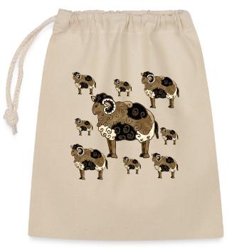 Béliers - Sac cadeau en coton avec cordon (25 x 30 cm) - nature - Devant