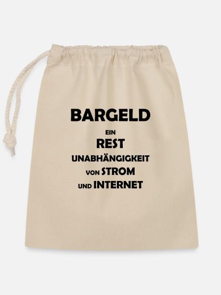 Bargeld - Verschließbarer Geschenkbeutel aus Baumwolle (25x30cm) - Natur