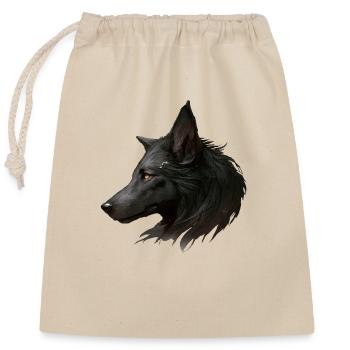 The Black Wolf - Closable cotton gift bag (25x30cm) - nature - Front