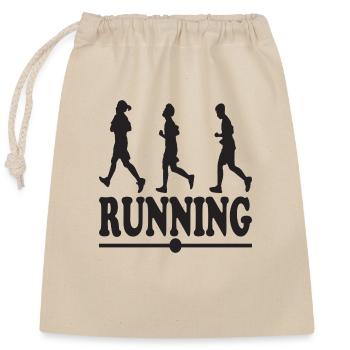 Running - Verschließbarer Geschenkbeutel aus Baumwolle (25x30cm) - Natur - Vorne