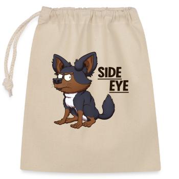Side Eye Meme - Chihuahua Dog - Sac cadeau en coton avec cordon (25 x 30 cm) - nature - Devant