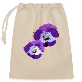 Pensées - Sac cadeau en coton avec cordon (25 x 30 cm) - nature - Devant