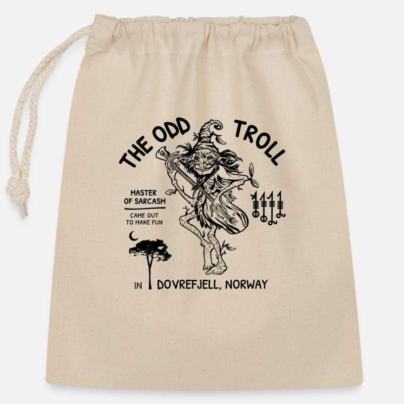 Der seltsame Troll - Verschließbarer Geschenkbeutel aus Baumwolle (25x30cm) - Natur