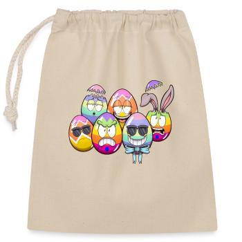 Cute Easter Eggs - Closable cotton gift bag (25x30cm) - nature - Front