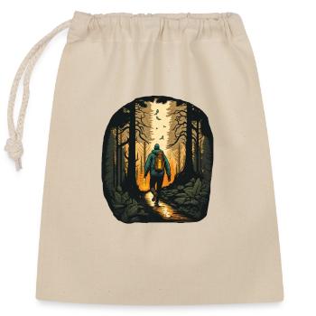 Beer hike through nature and forest - Closable cotton gift bag (25x30cm) - nature - Front