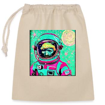 Van gogh Astronaute - Sac cadeau en coton avec cordon (25 x 30 cm) - nature - Devant