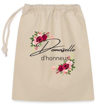Demoiselle d’honneur - Sac cadeau en coton avec cordon (25 x 30 cm) - nature - Devant